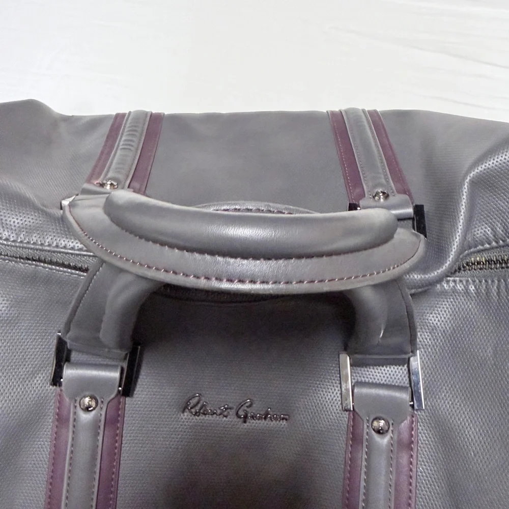 Robert Graham Charcoal and Burgundy Duffel Bag